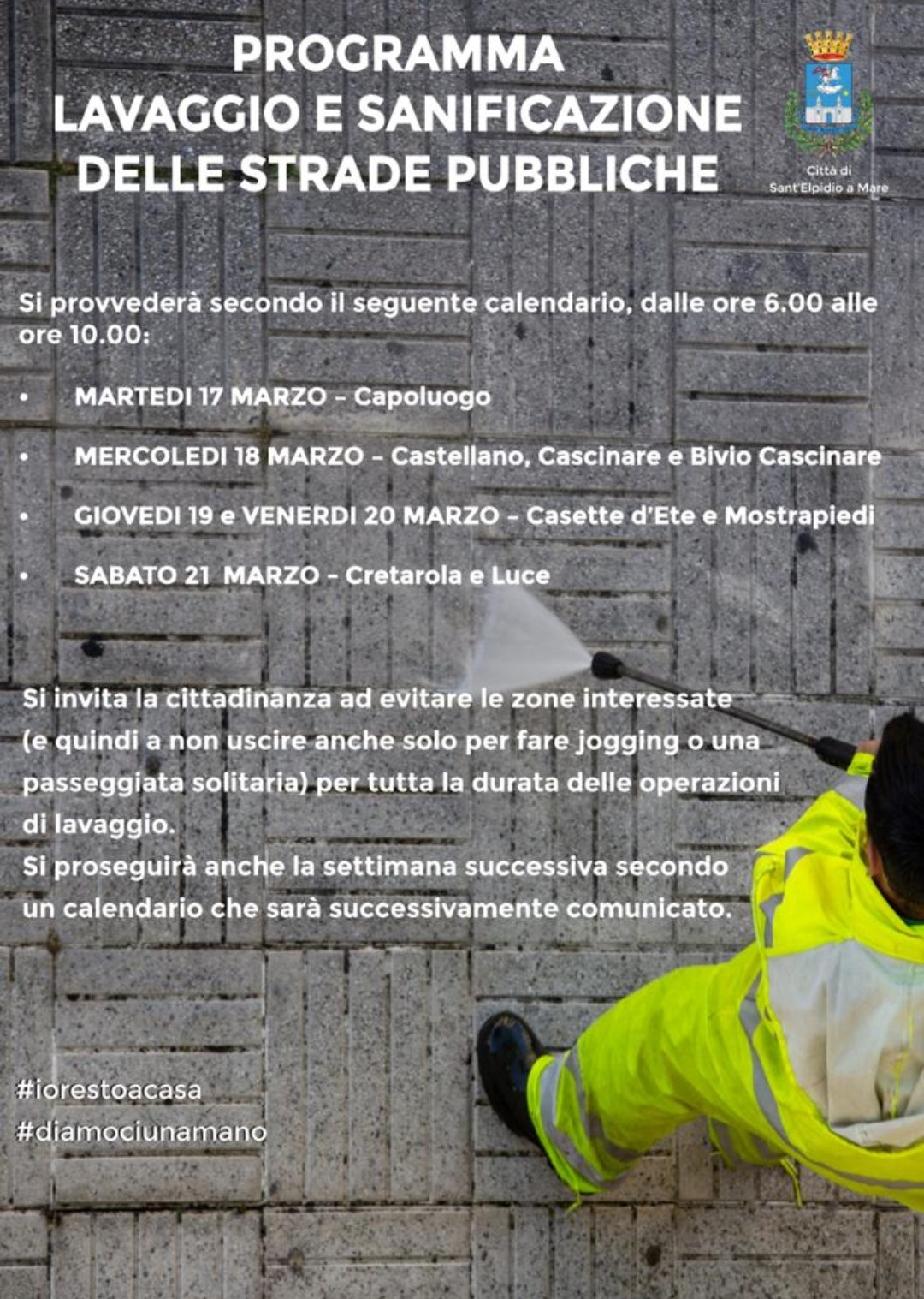 CORONAVIRUS - SANIFICAZIONI STRADE