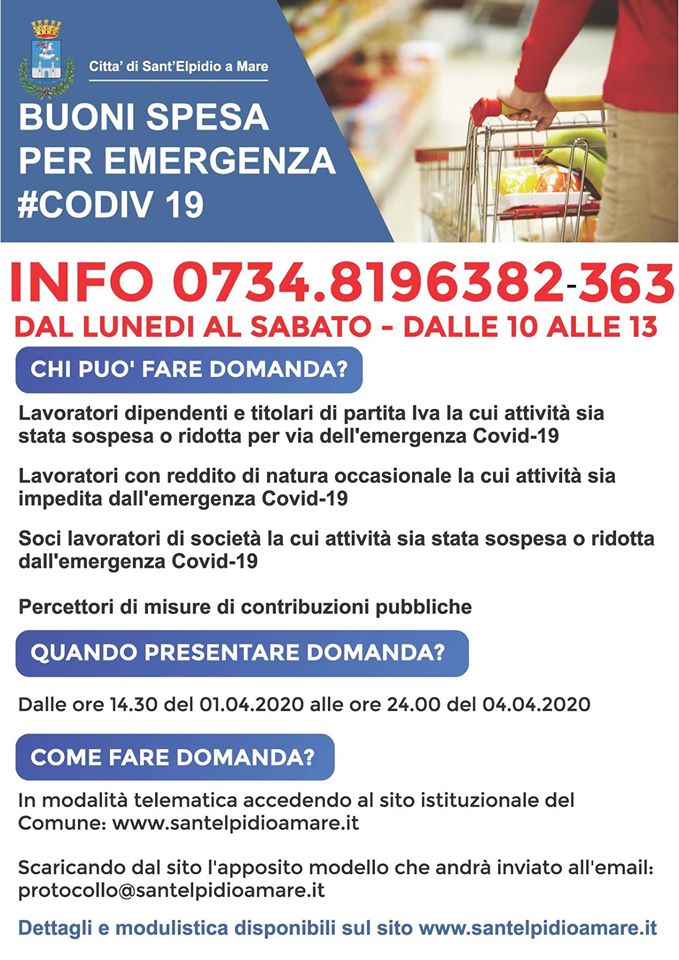 CORONAVIRUS - BANDO BUONI SPESA