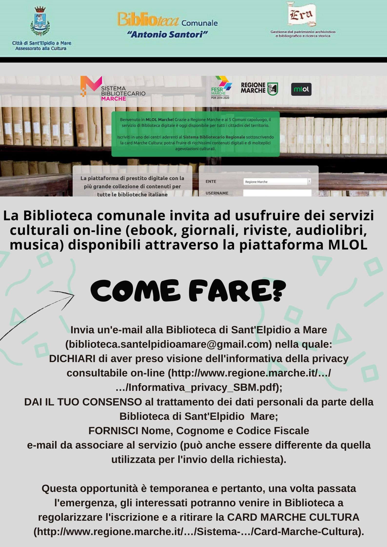 CORONAVIRUS - SERVIZI BIBLIOTECA