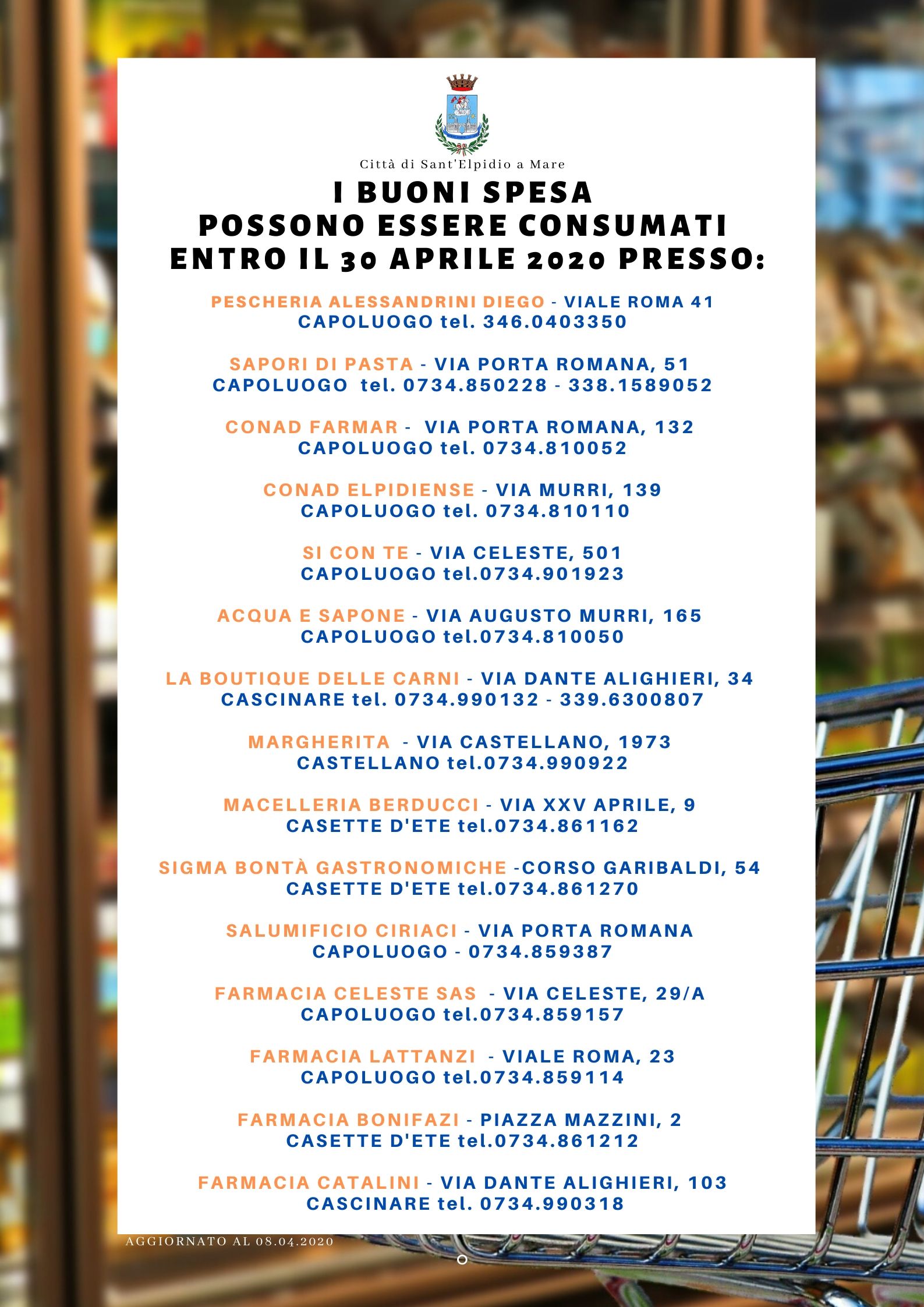 CORONAVIRUS - IN DISTRIBUZIONE I BUONI SPESA